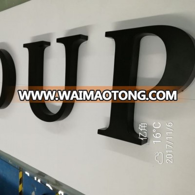 Brushed stainless steel fabricate alphabet letters sign